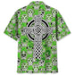 Cross Skull Irish Saint Patrick's Day Hawaiian Shirt For Beach Days, Summer Outings, And Thoughtful Gift Giving