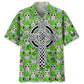 Cross Skull Irish Saint Patrick's Day Hawaiian Shirt For Beach Days, Summer Outings, And Thoughtful Gift Giving