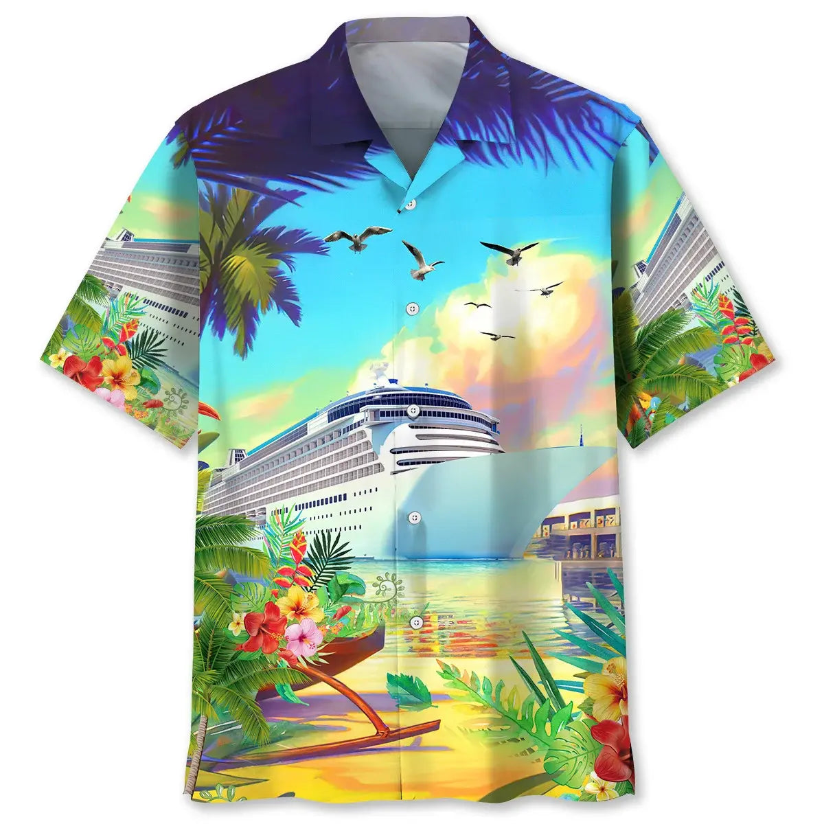 Colorful Cruise Beach Hawaiian Shirt For Island Getaways, Outdoor Gatherings, And Comfortable Summer Wear