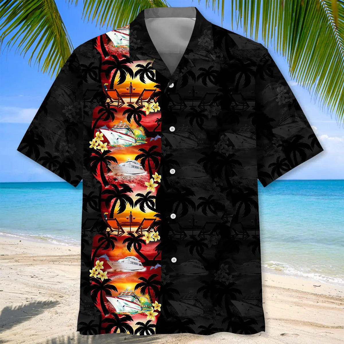 Floral Cruise Hawaiian Shirt For Summer Vacation, Beach Travel, And Casual Wear