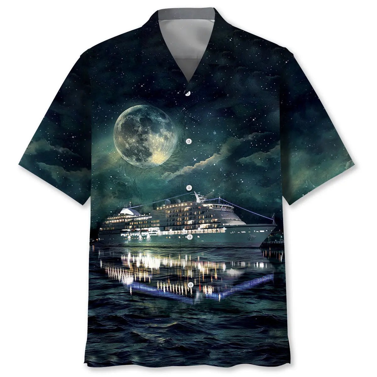 Cruise Moonlight Hawaiian Shirt For Vacation Cruise, Casual Weekend, And Warm Weather Fashion
