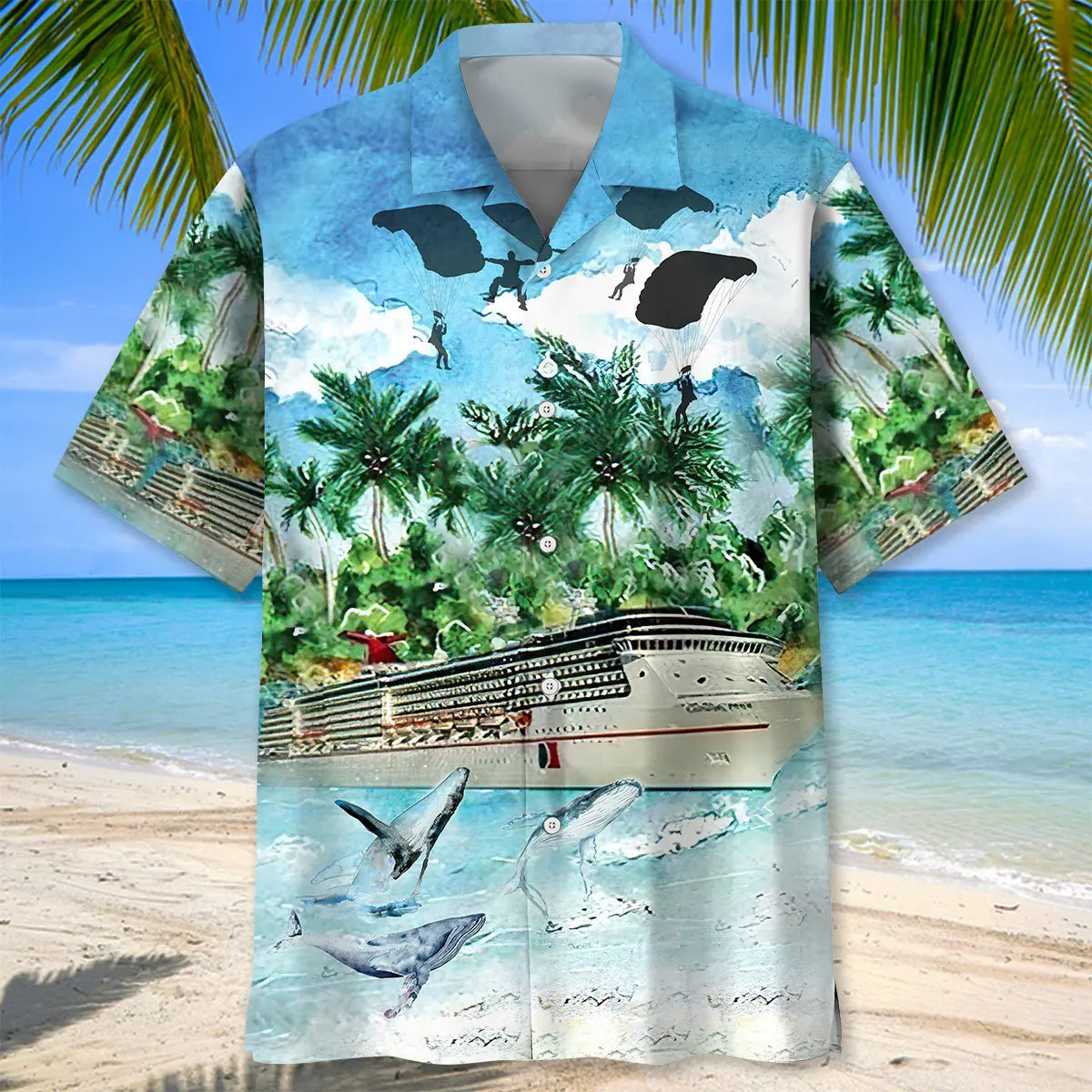 Cruise Ocean Hawaiian Shirt For Coastal Travel, Casual Events, And Comfortable Summer Wear