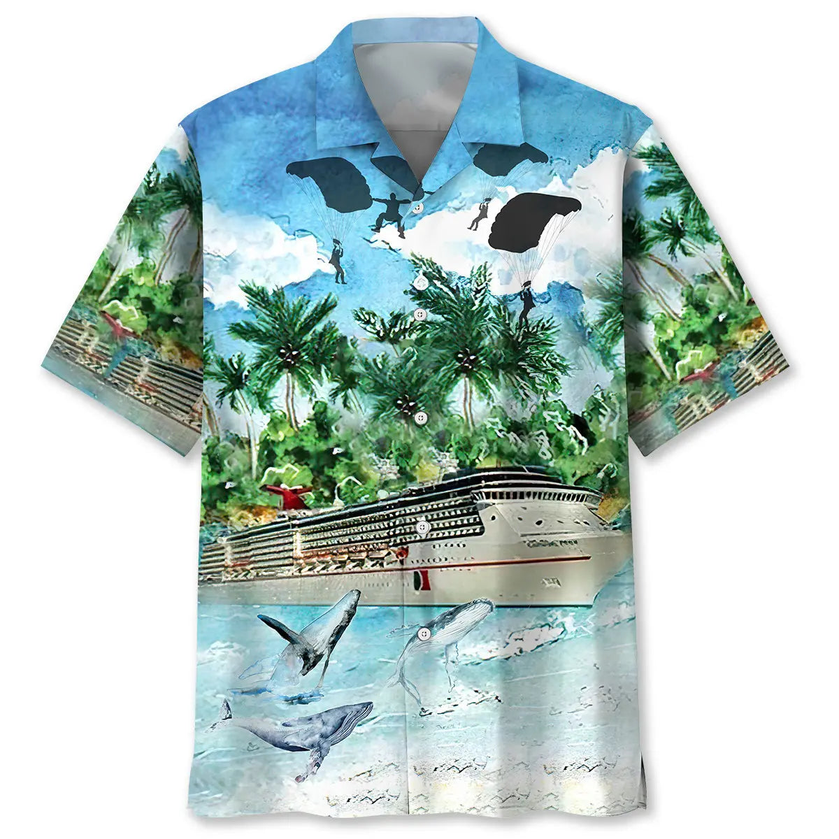 Cruise Ocean Hawaiian Shirt For Coastal Travel, Casual Events, And Comfortable Summer Wear