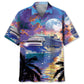 Creative Cruise Ship Sun Set Hawaiian Shirt For Tropical Holidays, Resort Trips, And Relaxed Coastal Style