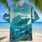Creative Cruise Ship Dolphins Hawaiian Shirt For Summer Vacation, Beach Travel, And Casual Wear