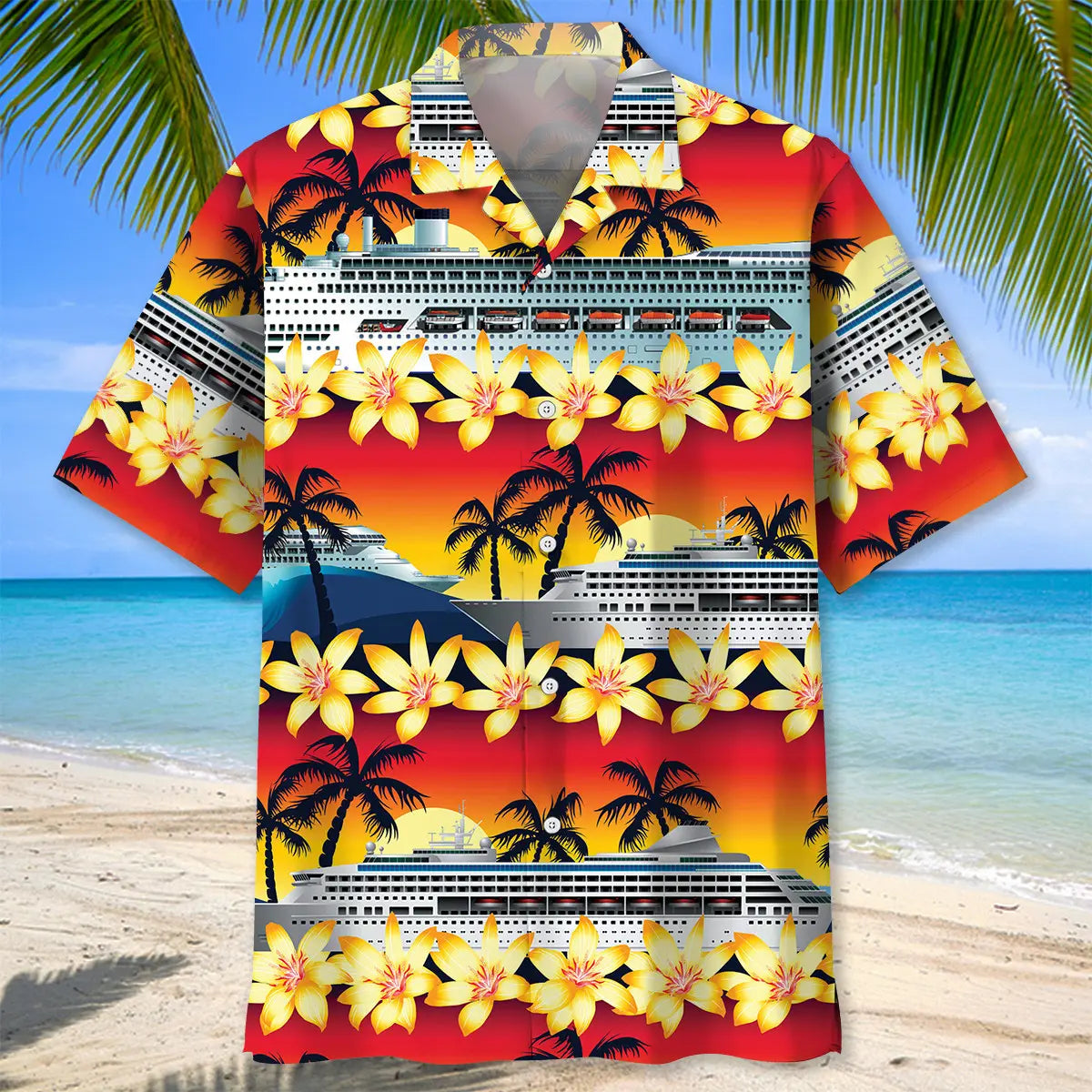 Cruise Sunset Hawaiian Shirt For Summer Road Trip, Outdoor Event, And Seasonal Wardrobe