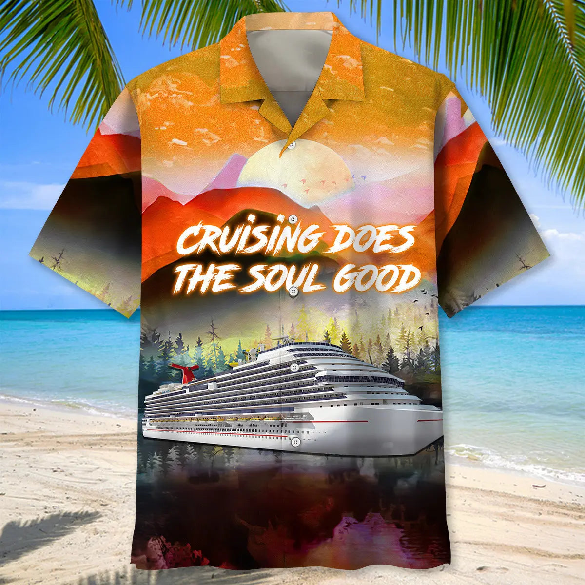 Cruise Sunshine Hawaiian Shirt For Summer Vacation, Beach Travel, And Casual Wear