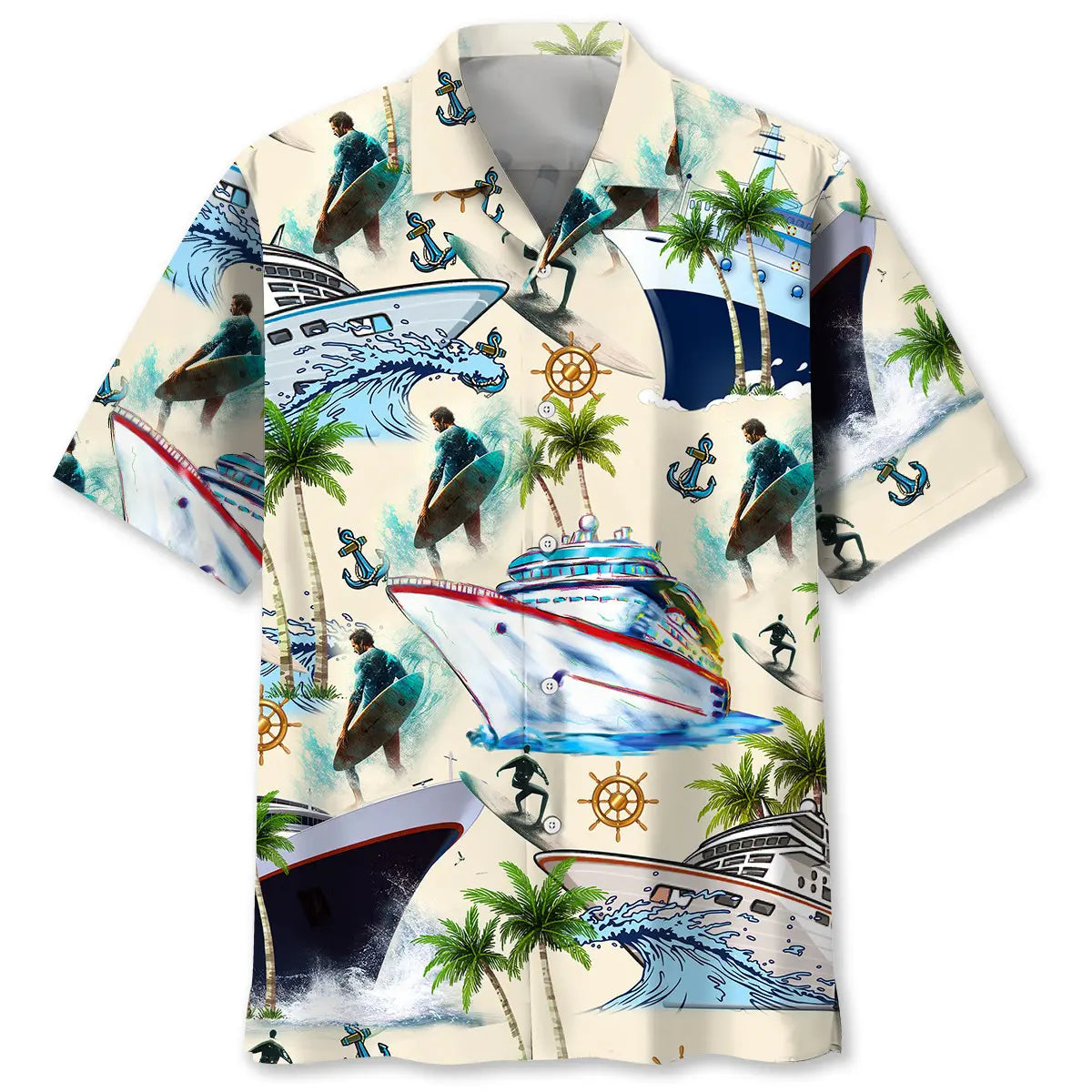 Cruise Surf Hawaiian Shirt For Coastal Travel, Casual Events, And Comfortable Summer Wear
