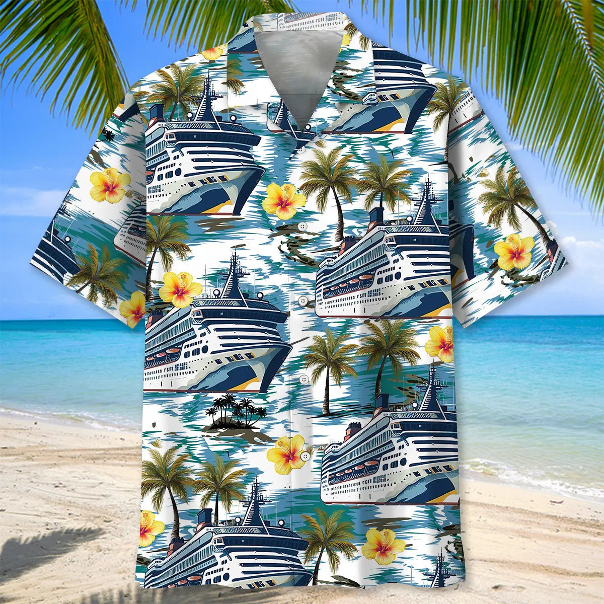 Cruise Tropical Hibiscus Hawaiian Shirt For Beach Party And Casual Outdoor Style
