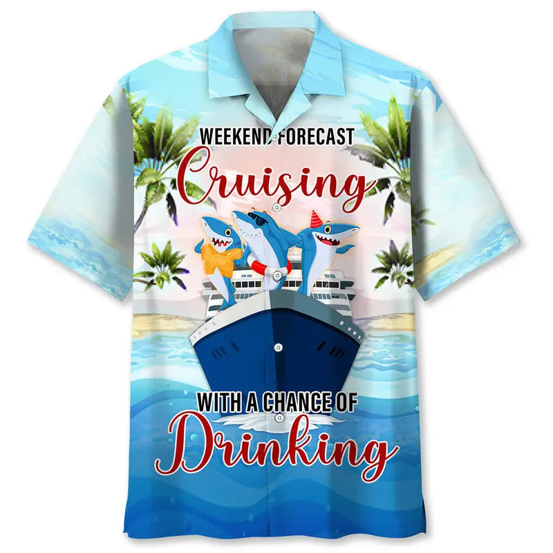 Cruise Weekend Forecast Hawaiian Shirt For Island Vacations, Resort Wear, And Relaxed Seasonal Style