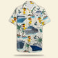 Island Summer Cruising Duck Aloha Cruise Trips Pattern Hawaiian Shirt For Summer Vacation, Beach Travel, And Casual Wear