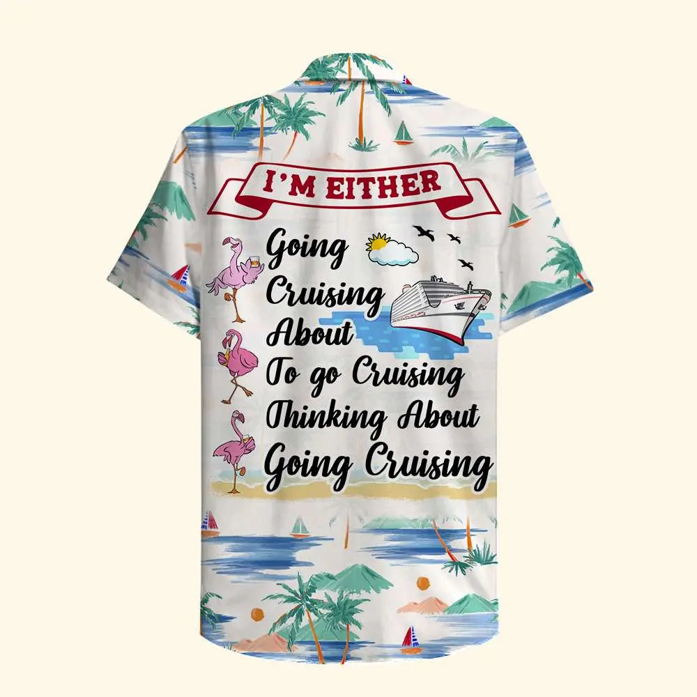 Island Summer Cruising Flamingo Aloha I'm Going Hawaiian Shirt For Animal Lovers, Beach Travel, And Casual Summer Style