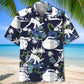 Curling Blue Nature Hawaiian Shirt For Island Getaway And Comfortable Travel Wear
