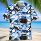 Curling Blue Nature Hawaiian Shirt For Coastal Travel, Casual Events, And Comfortable Summer Wear