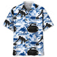 Curling Blue Nature Hawaiian Shirt For Coastal Travel, Casual Events, And Comfortable Summer Wear