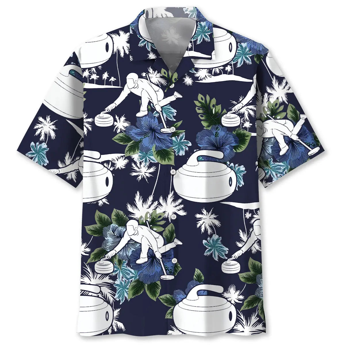Curling Blue Nature Hawaiian Shirt For Beach Party And Everyday Comfort