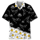 Floral Curling Daisy Hawaiian Shirt For Summer Vacation, Beach Travel, And Casual Wear