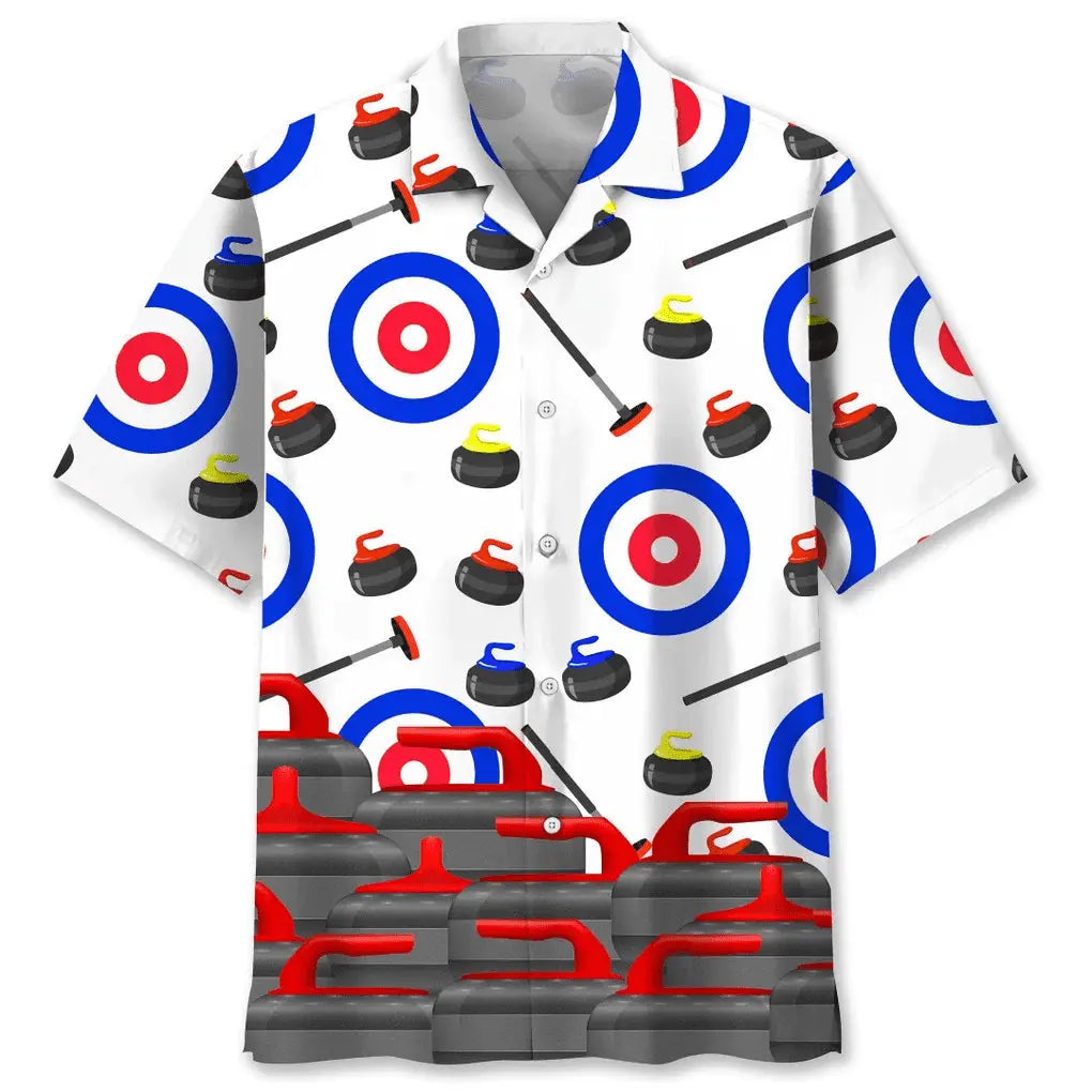 Curling Creative Pattern Hawaiian Shirt For Tropical Holidays, Outdoor Gatherings, And Everyday Comfort