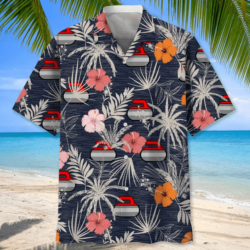 Curling Nature Hawaiian Shirt For Summer Vacation, Beach Travel, And Casual Wear
