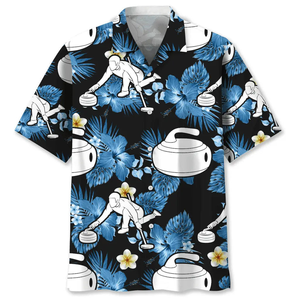 Curling Nature Hawaiian Shirt For Resort Trips, Coastal Parties, And Warm Weather Style