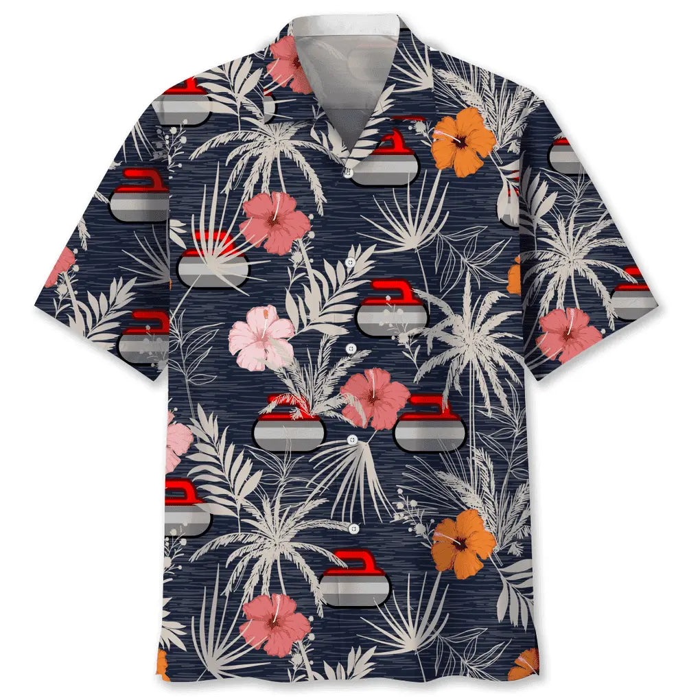 Curling Nature Hawaiian Shirt For Summer Vacation, Beach Travel, And Casual Wear