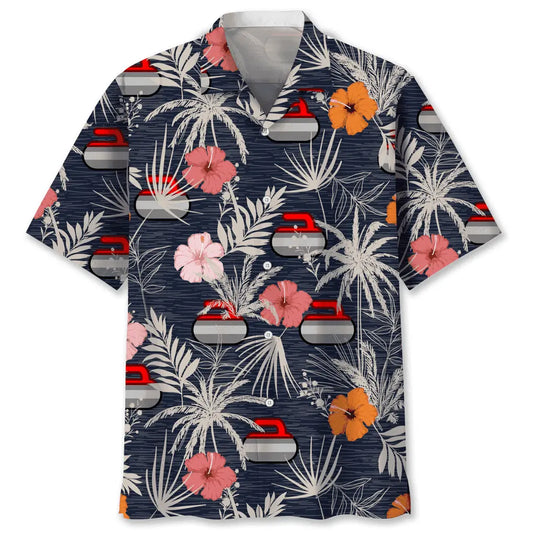 Curling Nature Hawaiian Shirt For Summer Vacation, Beach Travel, And Casual Wear