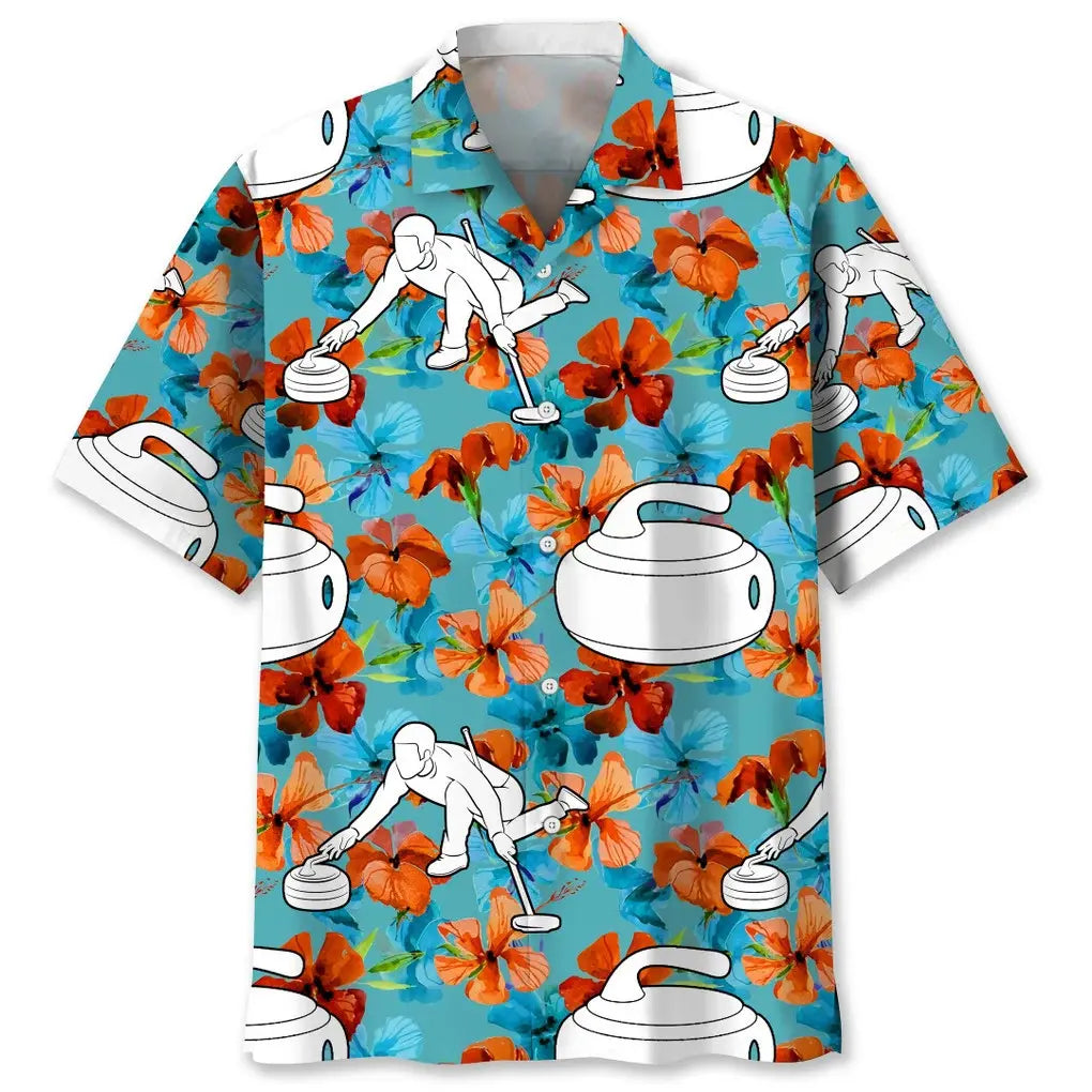 Tropical Curling Nature Hawaiian Shirt For Resort Trips, Coastal Parties, And Warm Weather Style