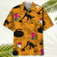 Tropical Curling Orange Hawaiian Shirt For Tropical Holidays, Outdoor Gatherings, And Everyday Comfort