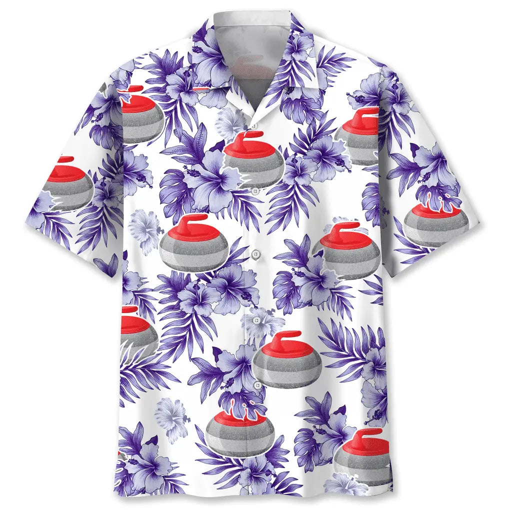 Curling Purple Nature Hawaiian Shirt For Tropical Holidays, Outdoor Gatherings, And Everyday Comfort