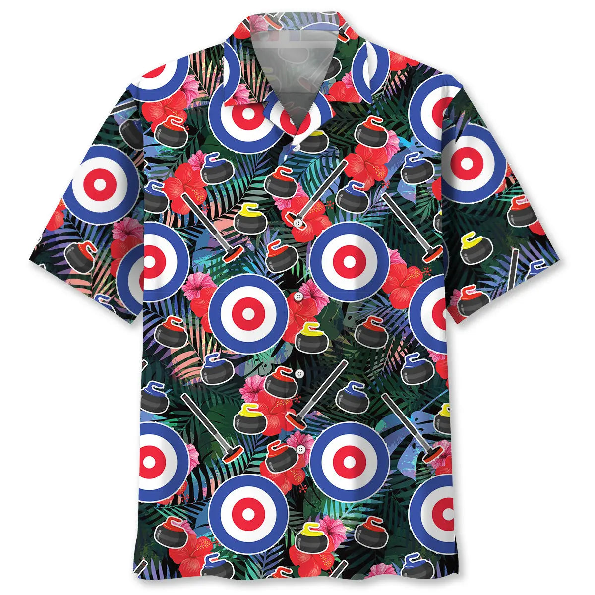 Tropical Curling Hawaiian Shirt For Summer Vacation, Beach Travel, And Casual Wear