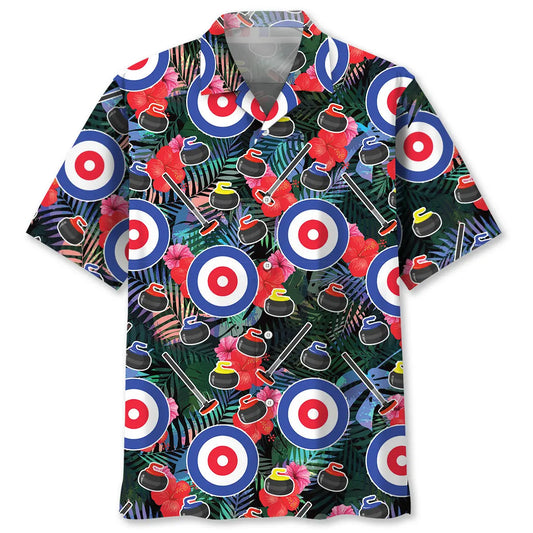 Tropical Curling Hawaiian Shirt For Summer Vacation, Beach Travel, And Casual Wear