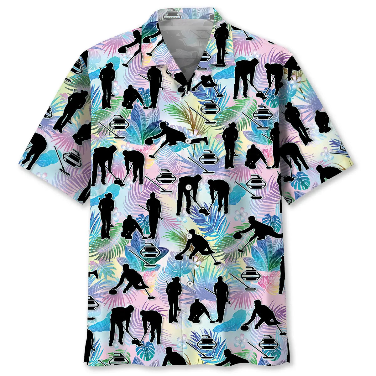 Tropical Curling Hawaiian Shirt For Coastal Travel, Casual Events, And Comfortable Summer Wear