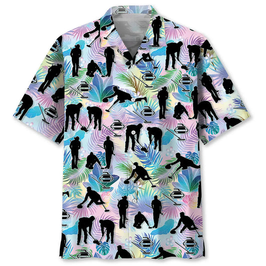 Tropical Curling Hawaiian Shirt For Coastal Travel, Casual Events, And Comfortable Summer Wear