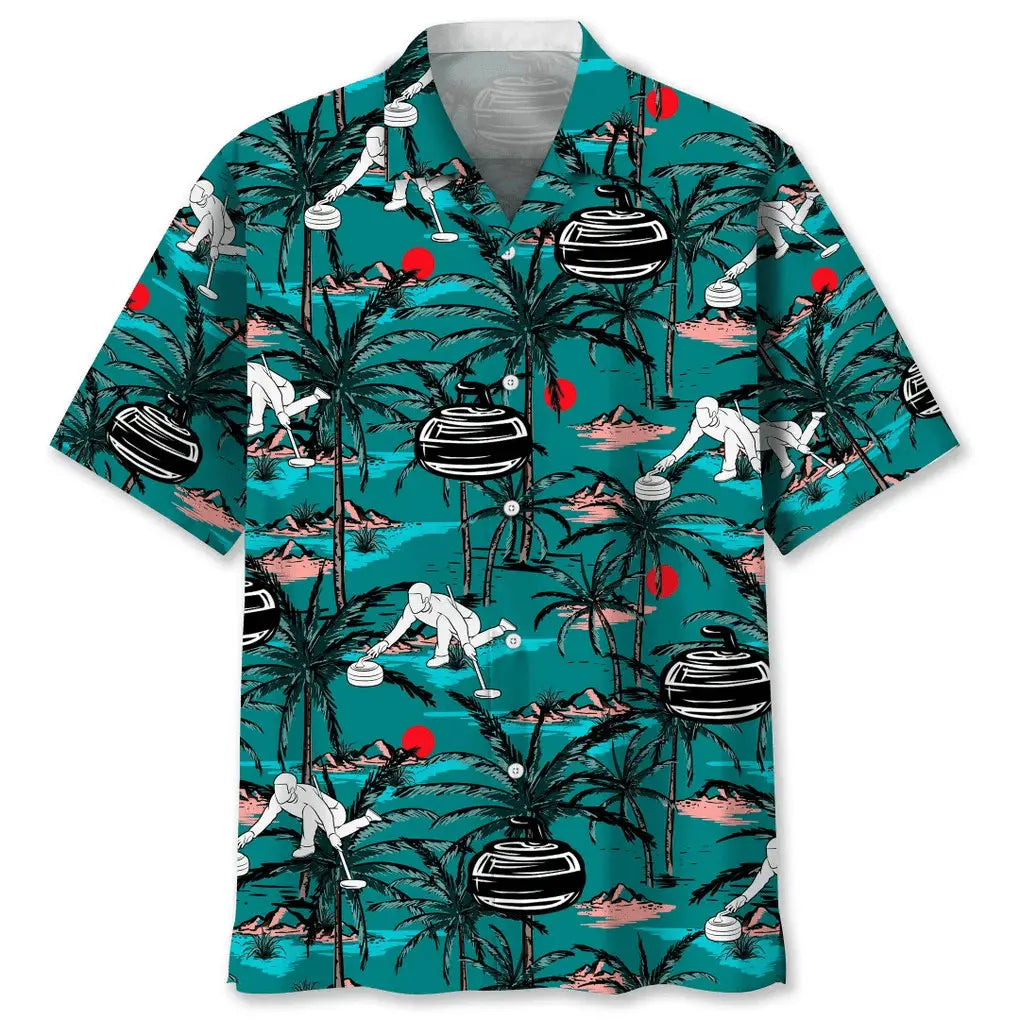 Vintage Curling Hawaiian Shirt For Tropical Holidays, Outdoor Gatherings, And Everyday Comfort