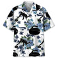 Curling White Nature Hawaiian Shirt For Coastal Travel, Casual Events, And Comfortable Summer Wear