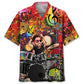 Vintage Personalized Photo Face Drum Hawaiian Shirt For Festival Travel, Beach Gatherings, And Relaxed Summer Style