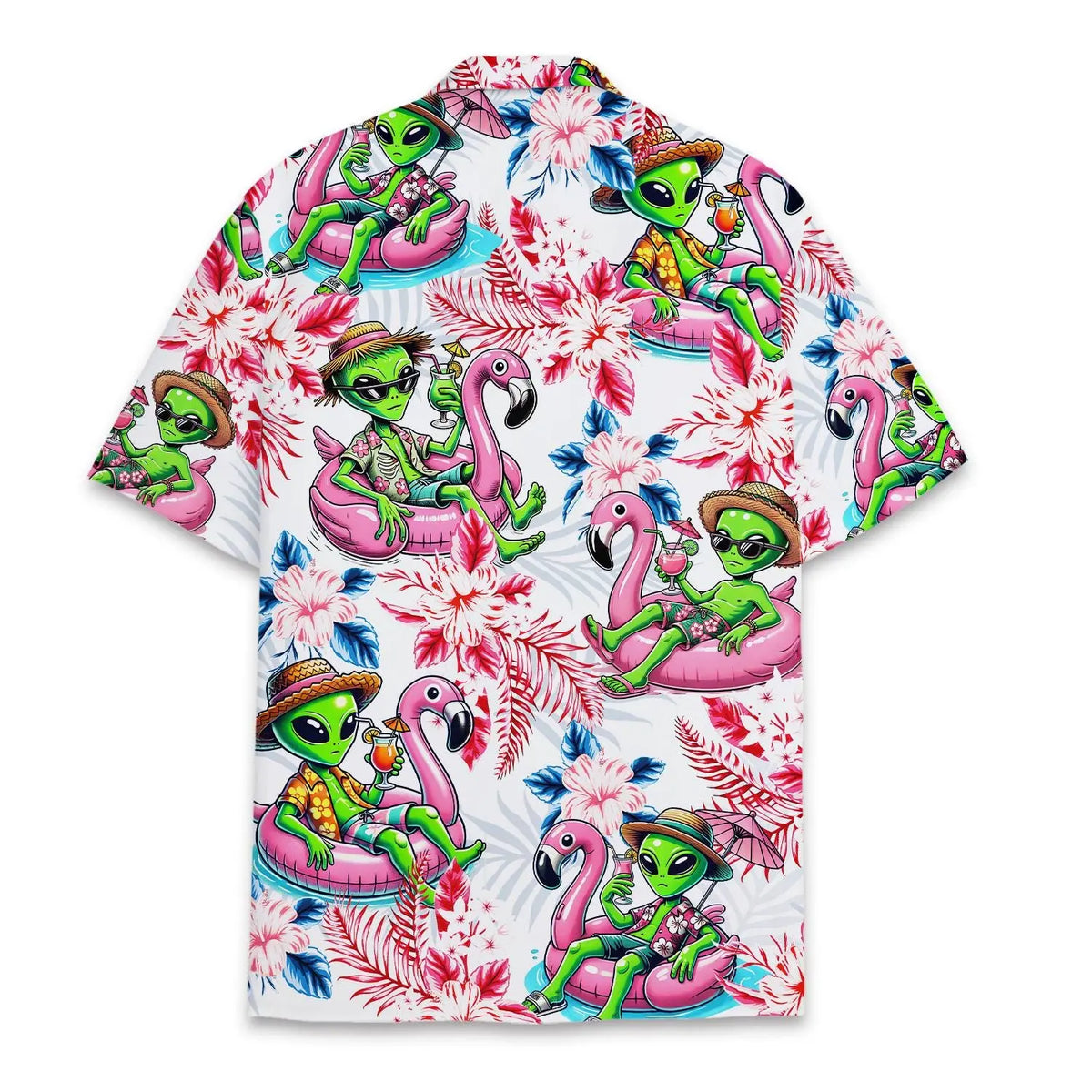 Tropical Island Alien Aloha Hawaiian Shirt For Tropical Holidays, Outdoor Gatherings, And Everyday Comfort