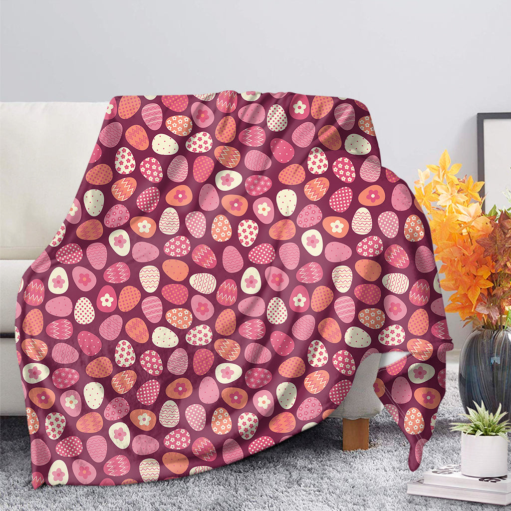 Colorful Easter Egg Pattern Flannel Blanket For Cozy Bedroom Sofa Decor