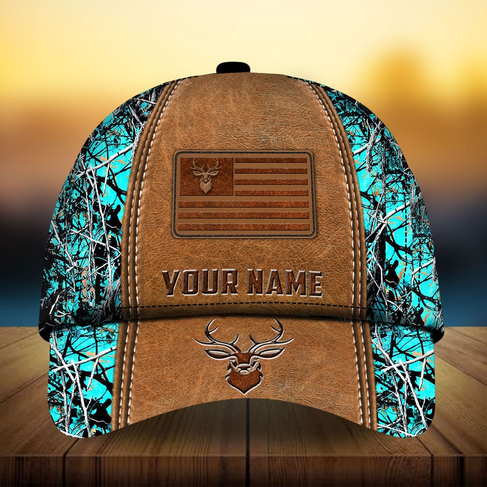 Deer Hunting Leather Personalized Classic Cap For Casual Events Beach Trips And Thoughtful Gifting