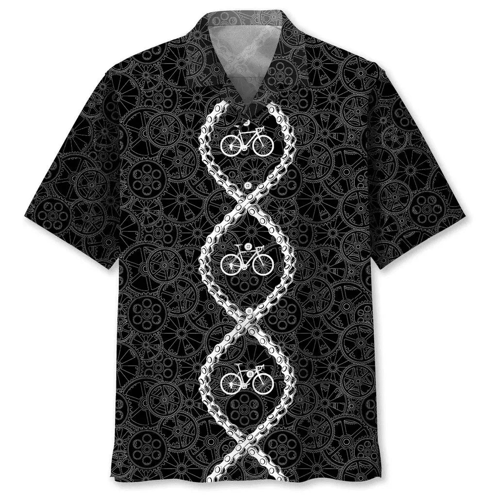 Cycling DNA Hawaiian Shirt For Active Holidays, Resort Trips, And Warm Weather Gatherings