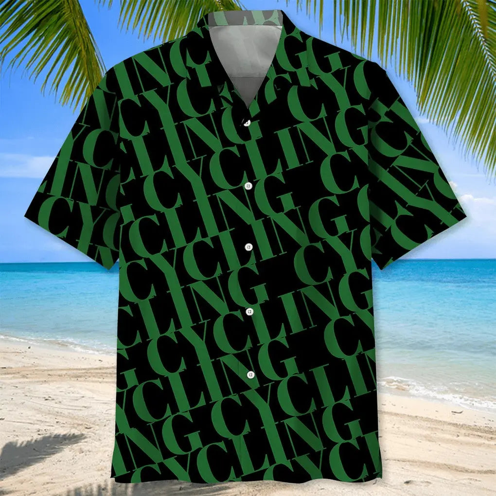 Cycling Green Hawaiian Shirt For Beach Days, Summer Outings, And Thoughtful Gift Giving