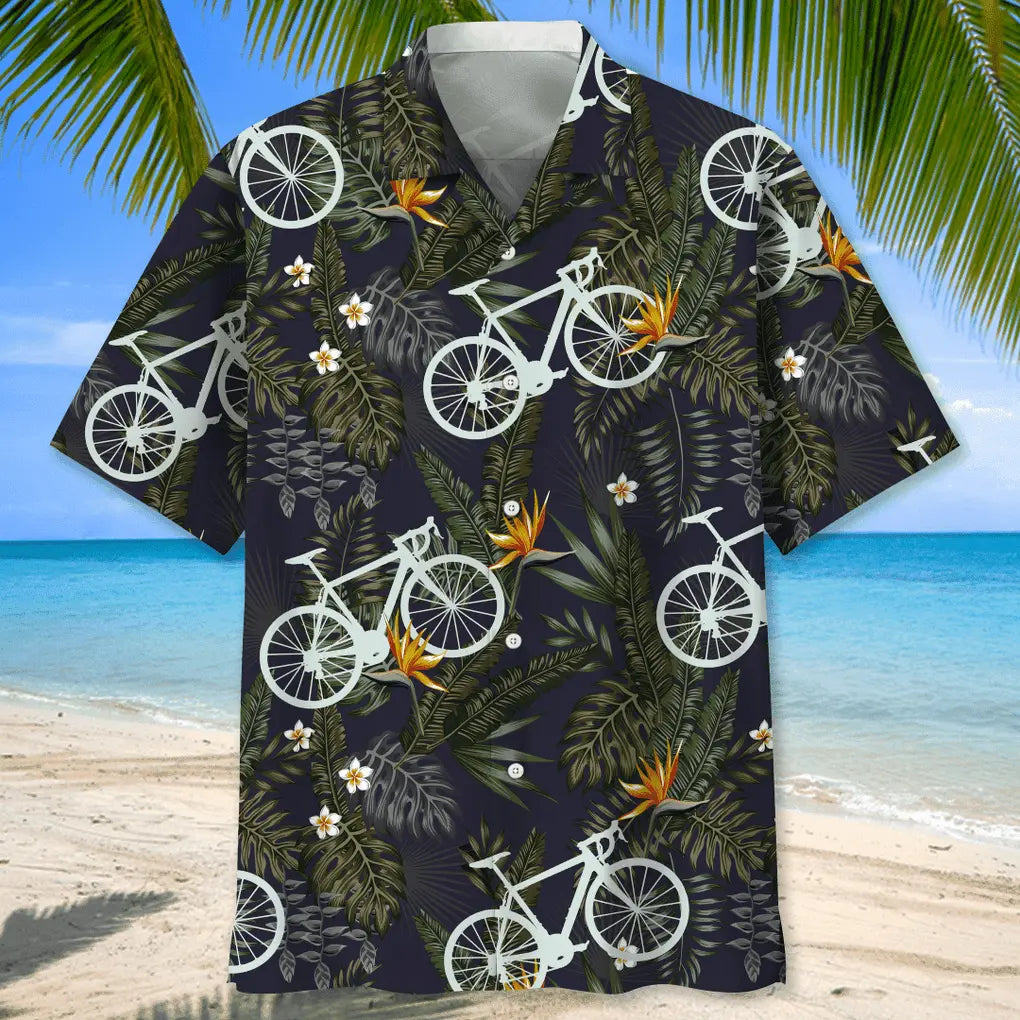 Cycling Nature Hawaiian Shirt For Resort Trips, Coastal Parties, And Warm Weather Style
