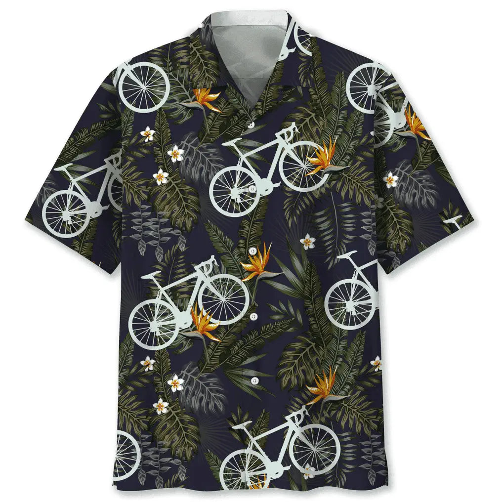 Cycling Nature Hawaiian Shirt For Resort Trips, Coastal Parties, And Warm Weather Style