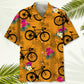 Tropical Cycling Orange Hawaiian Shirt For Active Holidays, Resort Trips, And Warm Weather Gatherings