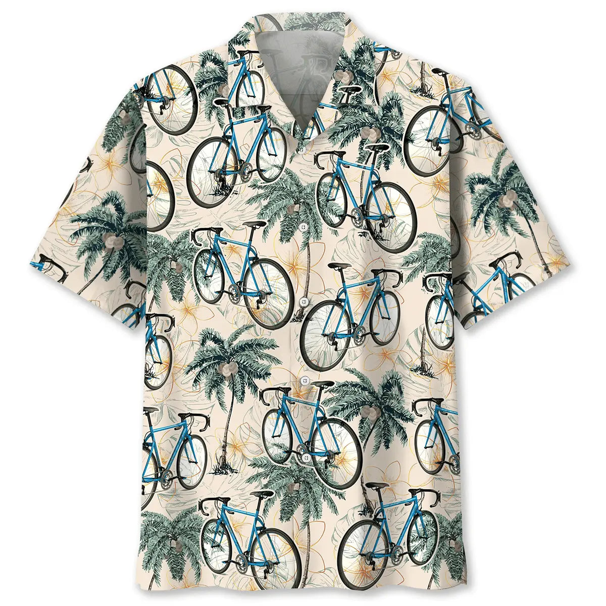 Cycling Palm Tree Beach Hawaiian Shirt For Beach Days, Summer Outings, And Thoughtful Gift Giving
