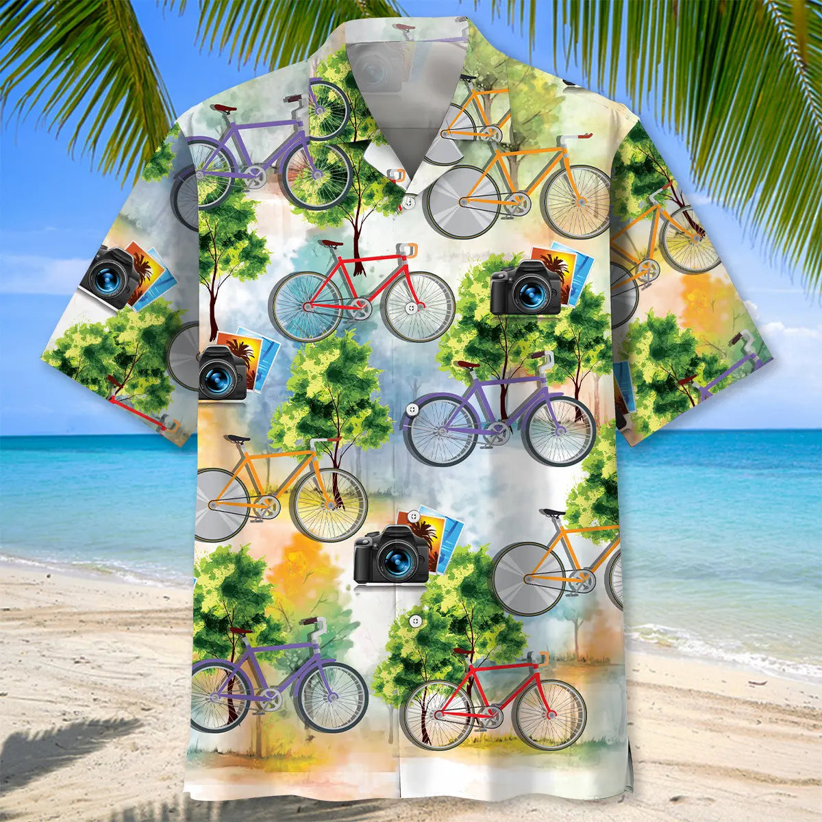 Cycling Photograph Mountain Hawaiian Shirt For Tropical Holidays, Outdoor Gatherings, And Everyday Comfort