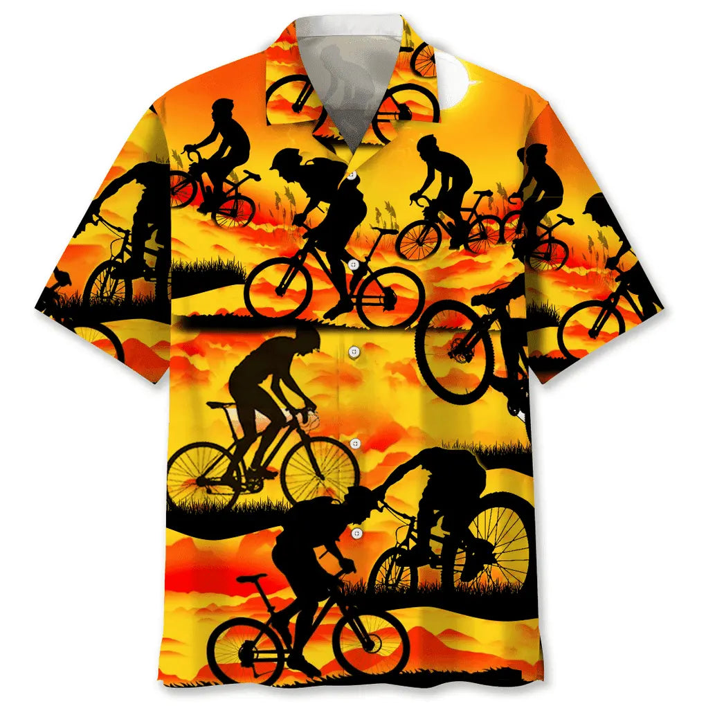 Cycling Sunshine Hawaiian Shirt For Beach Days, Summer Outings, And Thoughtful Gift Giving