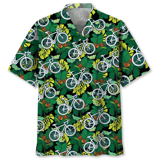 Tropical Cycling Hawaiian Shirt For Outdoor Adventures, Coastal Travel, And Comfortable Casual Style