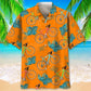 Tropical Cycling Orange Hawaiian Shirt For Resort Trips, Coastal Parties, And Warm Weather Style