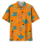 Tropical Cycling Orange Hawaiian Shirt For Resort Trips, Coastal Parties, And Warm Weather Style